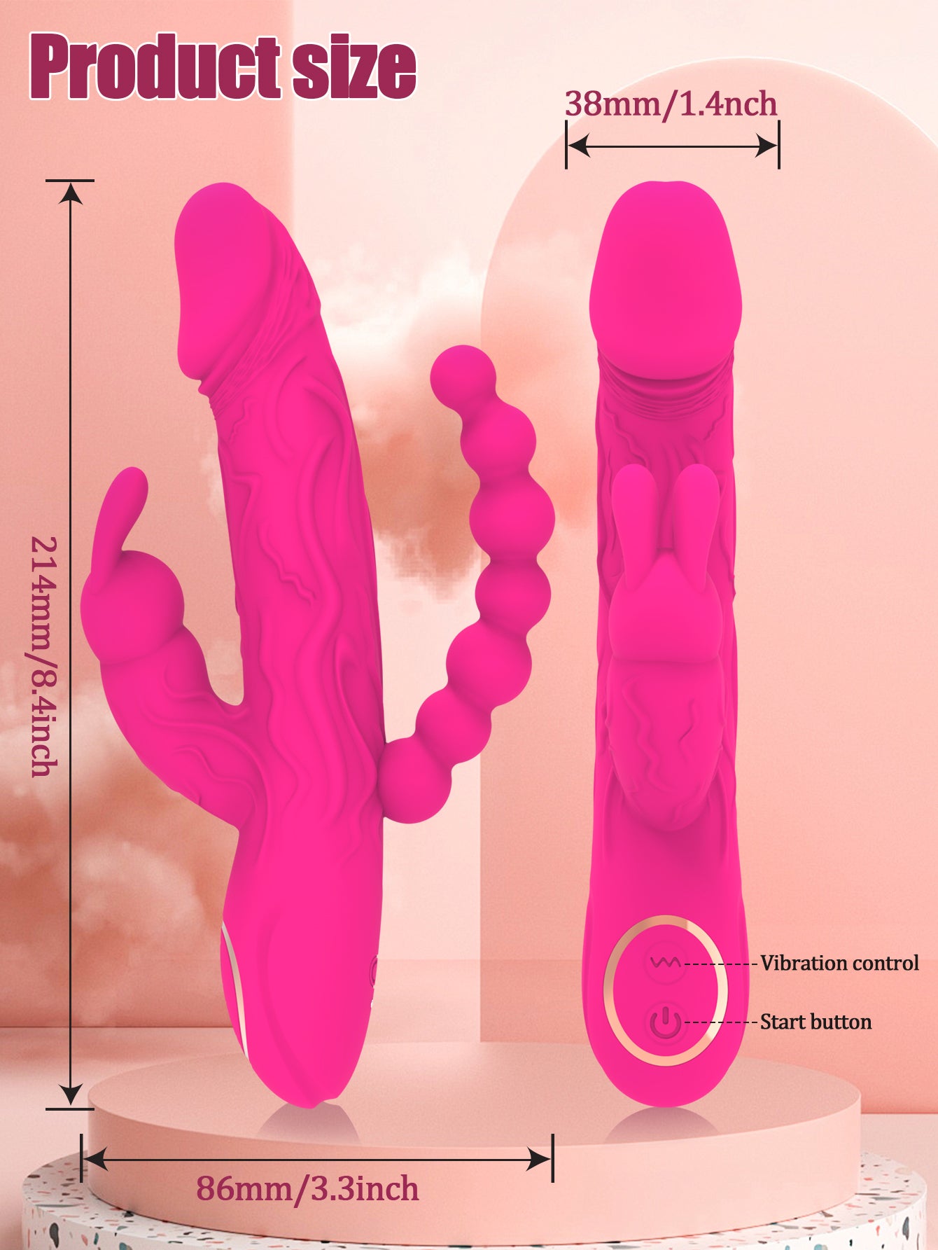 Triple Stimulation Vibrator-Pink