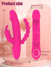 Triple Stimulation Vibrator-Pink