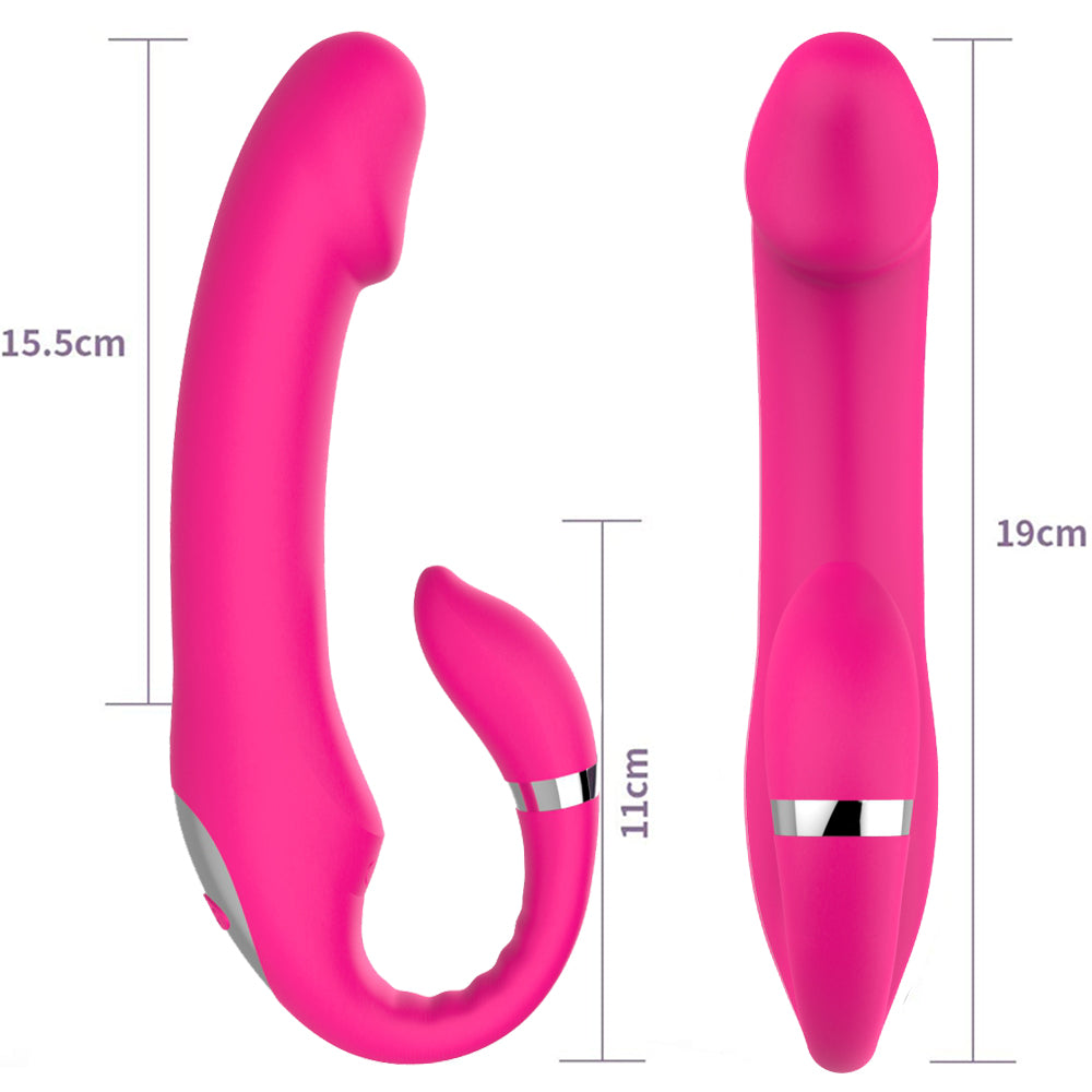 C-shaped Dual-Stimulation Vibrator-Red