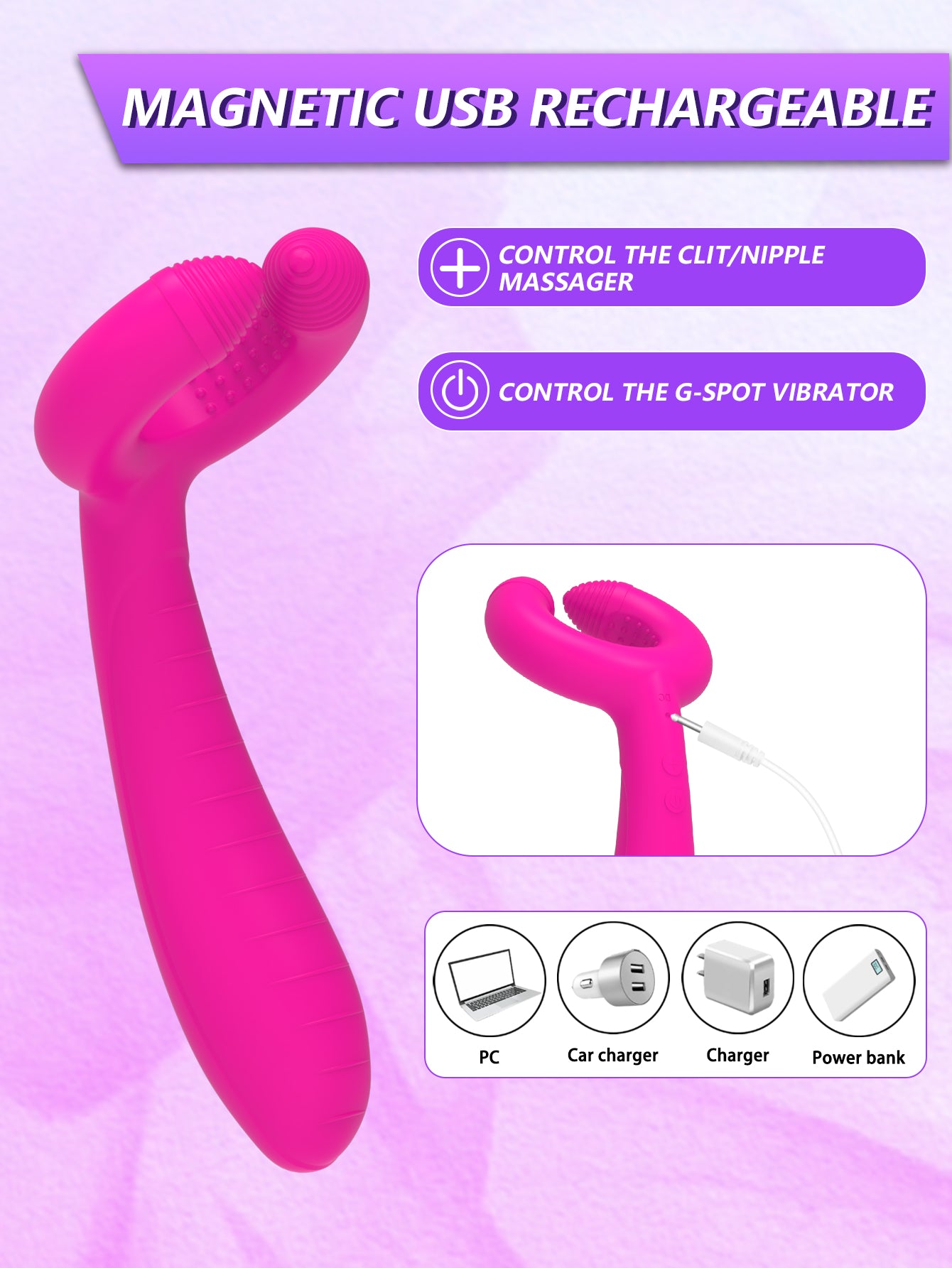 Dual Head Flexible Vibrator-Red