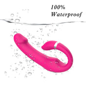 C-shaped Dual-Stimulation Vibrator-Red