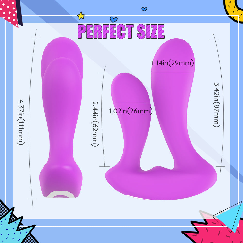 Heart-Rabbit Dual Wearable Vibrator-Purple