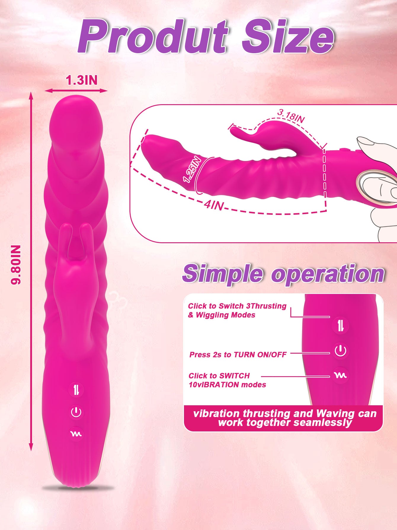 Dreamboat Triple Stimulation Vibrator-Red