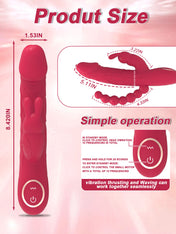 Triple Stimulation Vibrator-Red