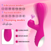 Triple Pleasure Suction Vibrator-Pink