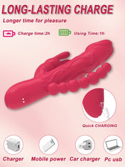 Triple Stimulation Vibrator-Red