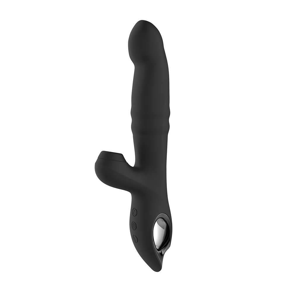 Thrusting and Sucking Rabbit Vibrator-Black