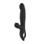 Thrusting and Sucking Rabbit Vibrator-Black