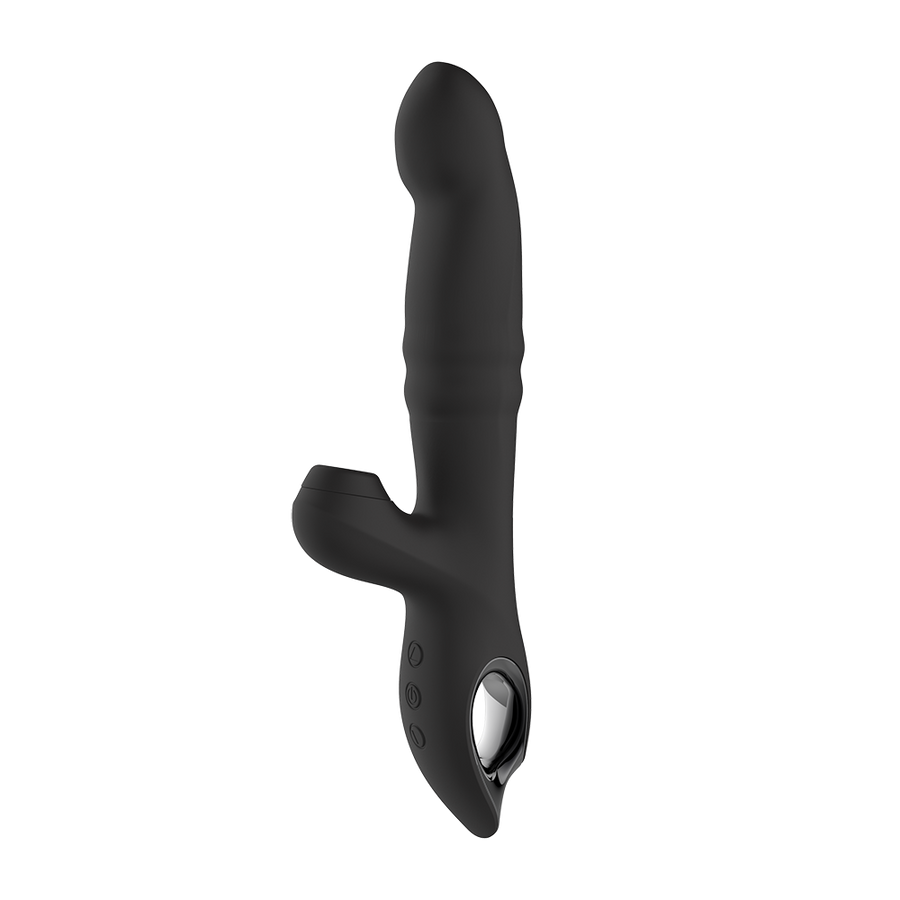 Thrusting and Sucking Rabbit Vibrator-Black