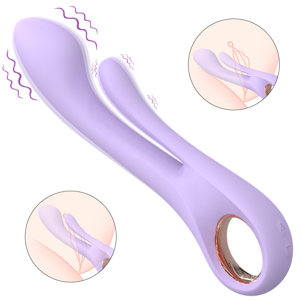 Dual Stimulation Ring Vibrator-Purple