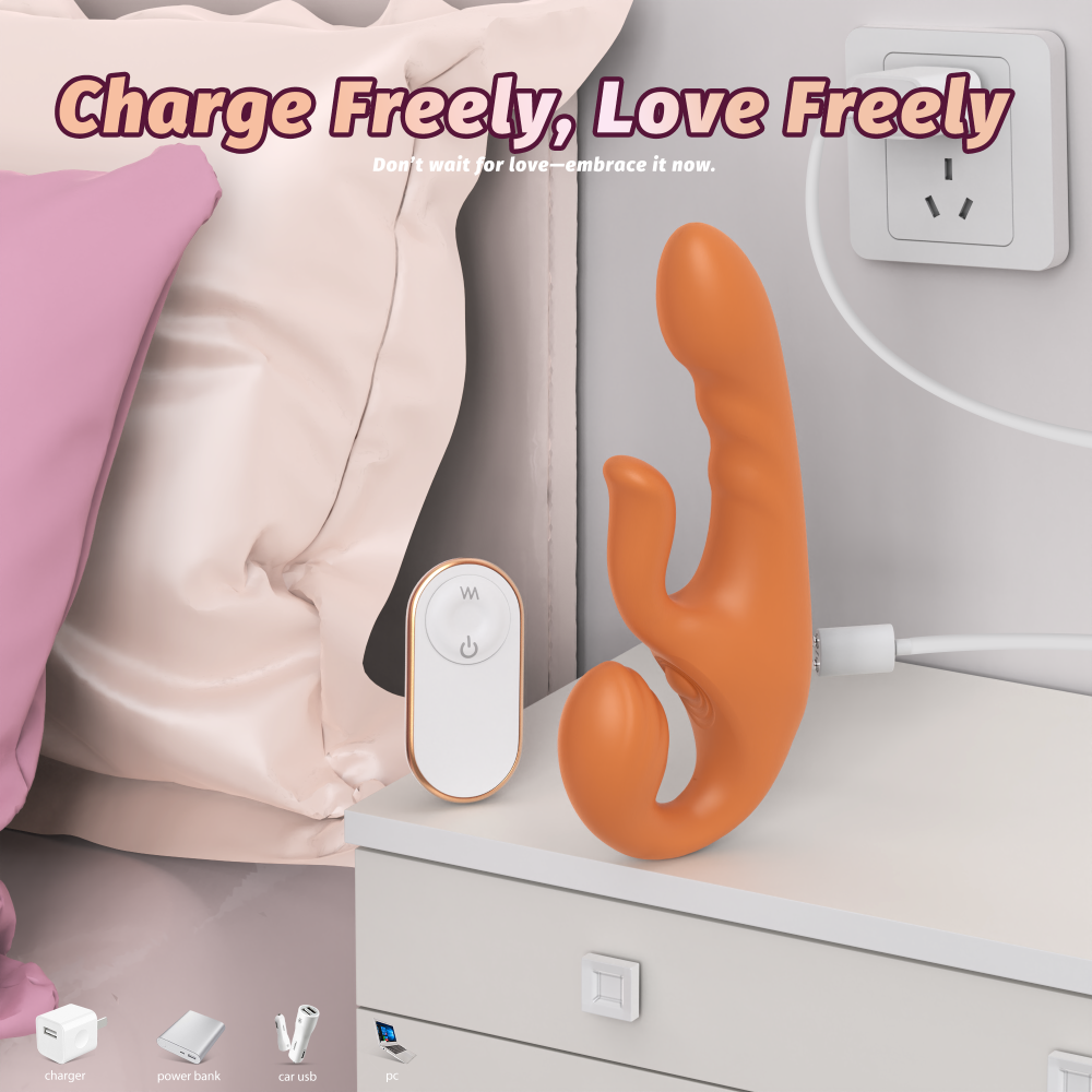 Lesbian Couples Vibrator-Orange