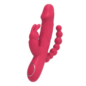 Triple Stimulation Vibrator-Red